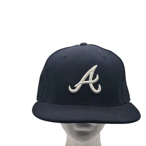 New Era 59Fifty Men's Cap MLB Basic Atlanta Braves Black White Logo Fitted Hat - Picture 1 of 9