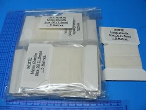 10 Packs of 5m (50M) of Size 00 (1.5mm) Nylon Chenille in WHITE for Fly Tying - Picture 1 of 2