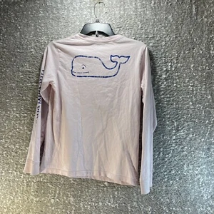 Vineyard Vines Long Sleeve Pocket Tee T-Shirt Pink Girls Large 16 Cotton - Picture 1 of 8