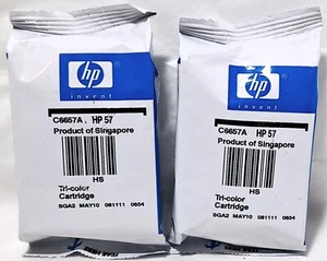 Lote de cartuchos de tinta tricolor originales HP 57 de colección sellados de fábrica expirados en mayo de 2010 - Imagen 1 de 3