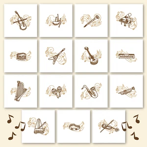 Instruments of Music Machine Embroidery Designs 15 Pack [Download Version] - Picture 1 of 2