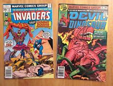 Lot of 2 Bronze Age Marvel: INVADERS #25 (VF-), DEVIL DINOSAUR #8 *Kirby!* (FN-)