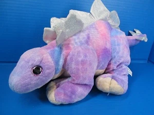 The Bear Factory Sparkle Pink Purple Stegosaurus Stuffed Plush  12" No Sound - Picture 1 of 11