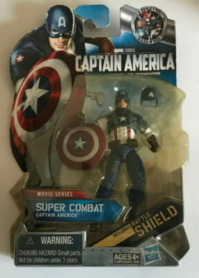 CAPITÁN AMÉRICA EL PRIMER VENGADOR SERIE DE PELÍCULAS DE 4" FIGURA SUPER COMBATE HASBRO NUEVO Foto 1 de 2