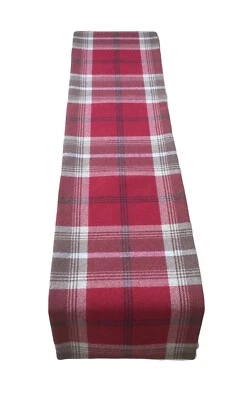 Balmoral Christmas Red Tartan plaid Faux Wool lined table/Bed runner made UK - Image 1 of 3