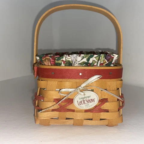 Longaberger Christmas Small Basket - Let it Snow - 2000- Liner/Protector Cover