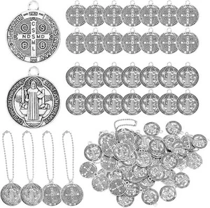 120 Stück St. Benedikt Medaillen Zubehör Set 60 Teile 0,9 x 0,79 Zoll Kreuzschutz - Bild 1 von 3