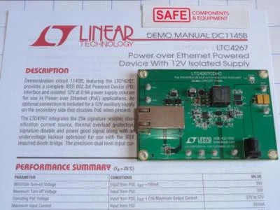 LINEAR LTC4267CDHC Demo Circuit Board 1145B PoE Powered 12V Isolated Aux M42-18 - Image 1 of 3