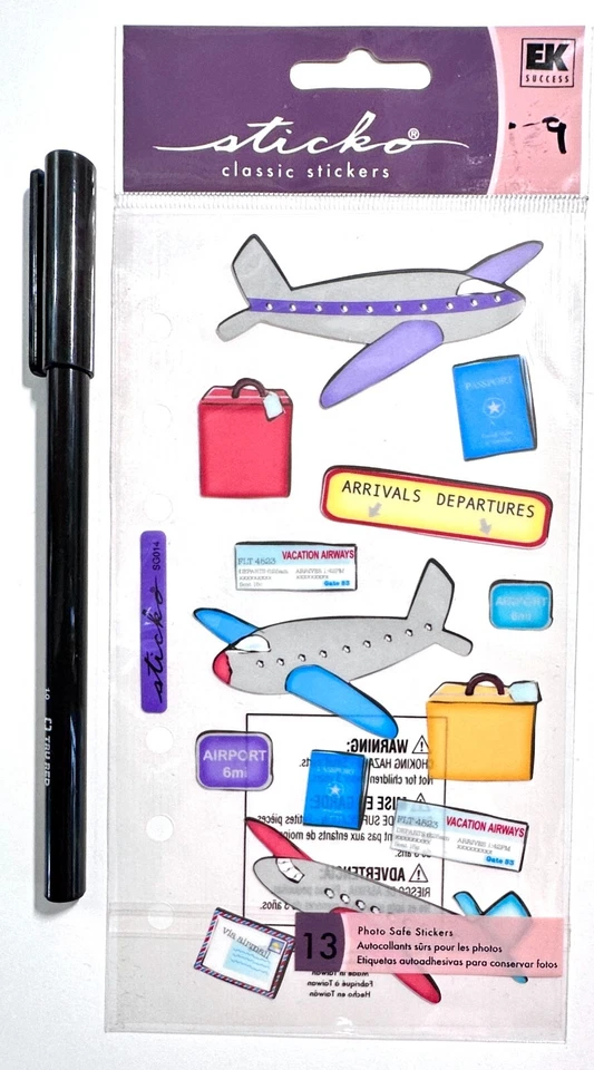 Vacation Leaving on a Jet Plane Stickers Scrapbooking Embellish Card Making Foto 1 de 1