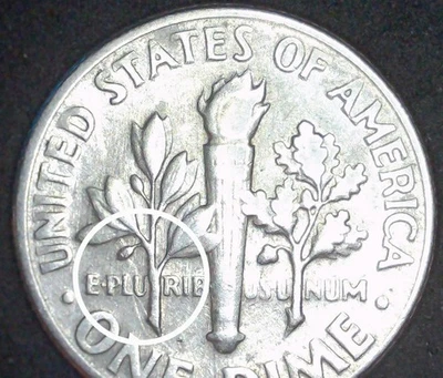 1969 D Clashed Die Roosevelt Dime US Coin 10c - Image 1 of 4