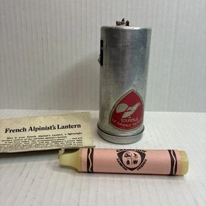 Lanterna candela alluminio alpinisti francesi vintage campeggio made in France luce - Foto 1 di 9