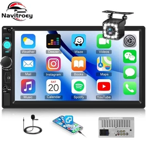 7" Double 2 Din Touch Screen Stereo Bluetooth FM Radio Car MP5 Player +Camera - Picture 1 of 20