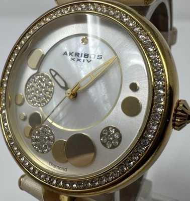 Akribos XXIV AK434 Mother Of Pearl Dial Swarovski Crystals Women’s Watch - Image 1 of 4