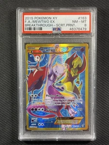 Pokémon Cards PSA 8 NM-MT Mewtow Gx Breakthrough Full Art XY 2015 163/162 - Picture 1 of 2