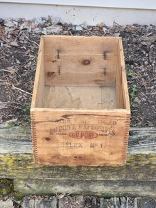 Dupont Explosives Wood Box Shipping Crate Gelex No 1 Vtg Distressed Empty - Picture 1 of 24