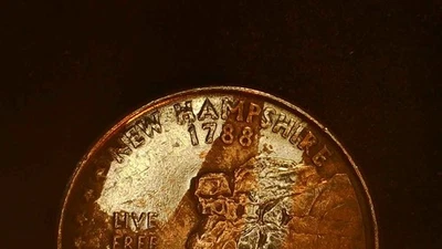 2000 P New Hampshire Qtr Error Improper Annealed Clad/Doubling/Cracked Die - Image 1 of 4