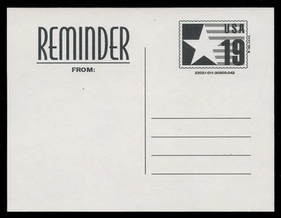 SCOTT #CVUX4-07, UPSS # PB3a2, VARIETY PSE002 - REMINDER - Image 1 of 3