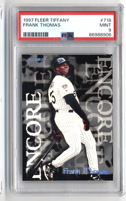 Fleer Tiffany 1997 béisbol Frank Thomas Chicago White Sox #718 ~ PSA 9 como nuevo patio Foto 1 de 2