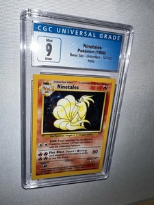 Ninetales 12/102 - 1999 Base Set - 🚨ERROR Square Cut 🚨Pokemon Base Set CGC 9 - Bild 1 von 8