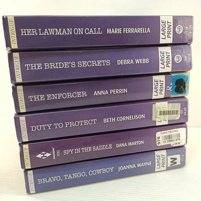 6x Mills & Boon Intrigue Large Print Duty To Protect Sexy Romance Book Bundle - Image 1 of 4