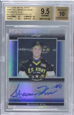 2012 Leaf Metal Draft Blue Prismatic /10 Gunner Kiel BGS 9.5 GEM MINT Auto - Image 1 of 2