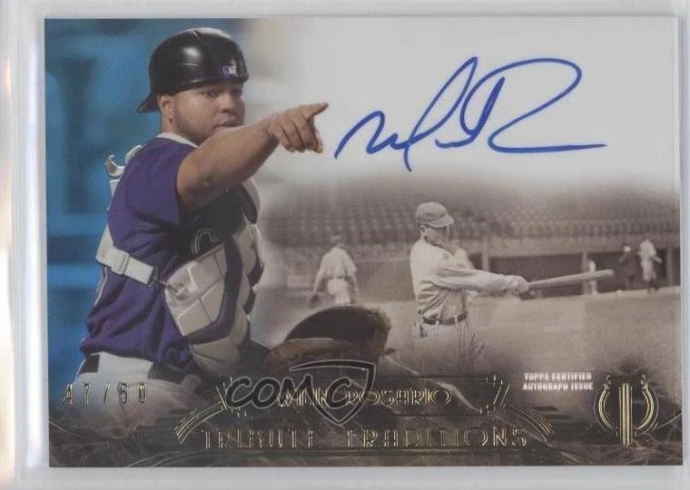 2014 Topps Tribute Traditions Auto Blue /50 Wilin Rosario #TT-WR Auto - Image 1 of 2