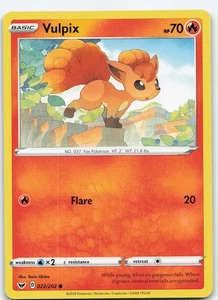 Vulpix 022/202 Common Normal SWSH01: Sword & Shield Base Set NM Pokémon - Picture 1 of 2