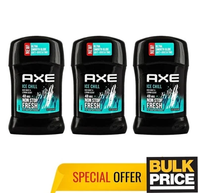 Axe Ice Chill Stick Deodorant 48H Freshness Sweat Odor Protect Mint Lemon 3-Pack - image 1 of 4