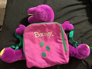 Vintage Barney & Friends Dinosaur Plush zip up Backpack  - Picture 1 of 7