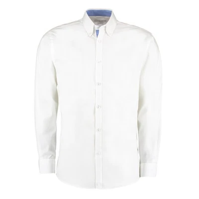 Kustom Kit - Camicia Manica Lunga con Bordino Colorato - Uomo (BC2682) - Immagine 1 di 2