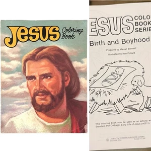 Vintage 70’s LIFE OF JESUS COLORING BOOK Christian Catholic Kid’s Religious Gift - Bild 1 von 8