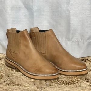 Bota Roolee Prince Plataforma Tobillo Chelsea Punta Crepé Cuero Natural Talla 7 - Imagen 1 de 4