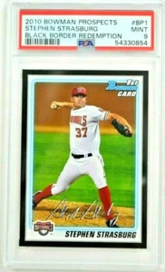 STEPHEN STRASBURG 2010 Bowman Prospects Black Border Redemption #BP1 MINT PSA 9 - Imagen 1 de 3