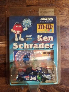 2001 Action Ken Shrader #36 M&MS BLUE Nascar Diecast Car Limited Edition 1/64 - Picture 1 of 4