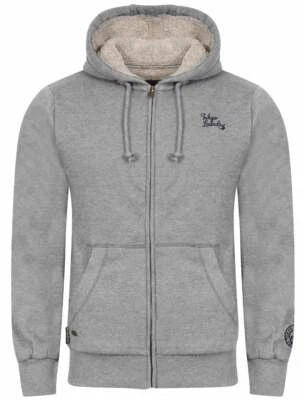 Sudadera con Capucha Tokyo Laundry Gris Cremallera Completa Punto Wolfe Talla Mediana Forrada de Vellón A2420 Foto 1 de 4