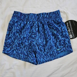 Nike One Standard Fit Animal Print Shorts Dri-Fit Blue FQ4527-435 Size Medium - Picture 1 of 7