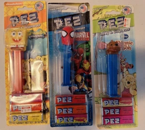 ¡Lote de 3 dispensadores Pez! Spiderman/Bob Esponja/Koo - Imagen 1 de 2