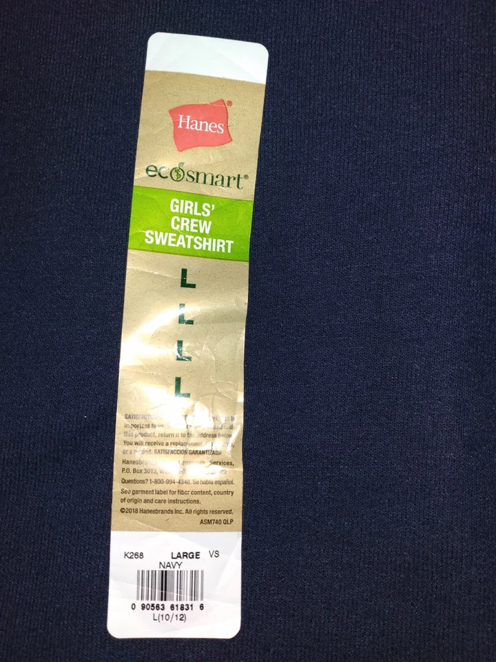 Sudadera Hanes Niñas Cuello Redondo ComfortSoft EcoSmart Manga Larga Sin Etiquetas  Foto 1 de 1