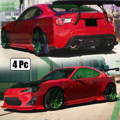 For 2013 2014 2015 2016 Scion FR-S Front+Rear Bumper Wide Body Kit+Side Skirts - Image 1 of 4