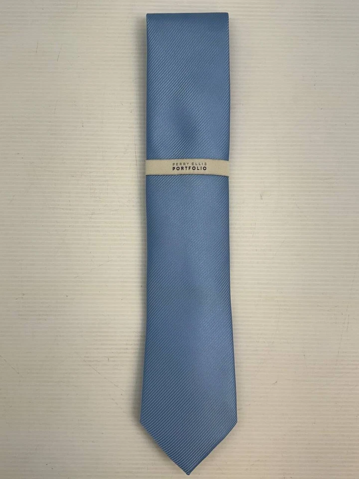 Corbata azul para hombre Perry Ellis LT azul/blanco Foto 1 de 3