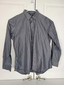 APT 9 Men Dress Shirt Black with Gray Stripes Long Sleeve Size XL - Picture 1 of 6