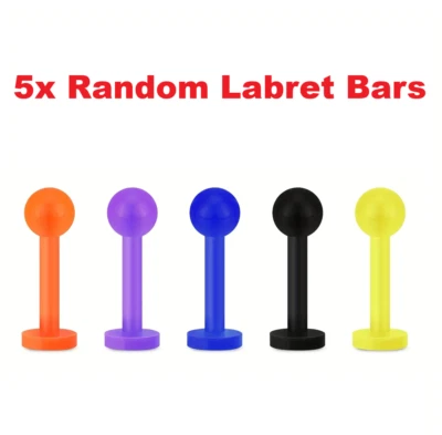 5x Barra Labret de plástico sin metal Bio Flex barra Labret de plástico no alérgica Reino Unido Foto 1 de 4