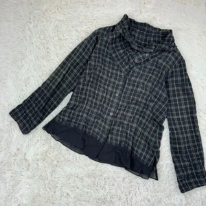 ISSEY MIYAKE Haat Long Sleeve Top Check Size 2 Black Length 25.5 inches - Imagen 1 de 11