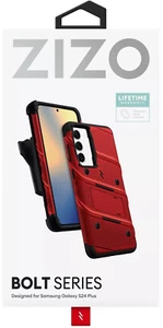 ZIZO BOLT BUNDLE CASE WITH TEMPERED GLASS FOR GALAXY S24 PLUS - RED - Picture 1 of 2