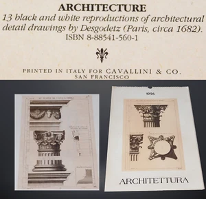 1996 Calender CAVALLINI & CO. SAN FRANCISCO Architecture Drawings Paris 1682 - Picture 1 of 10