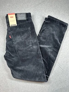 LEVI'S Corduroy Pants Men's 28X30 Black Regular Fit Straight Leg NWT - Picture 1 of 9
