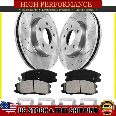 Front Drilled Rotors + Ceramic Brake Pads for 2007 2008 2009 Chevrolet Equinox Foto 1 de 4