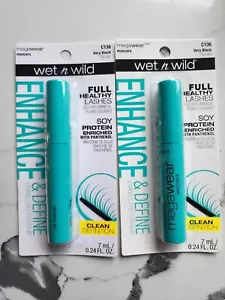 Wet n Wild Enhance and Define Megawear Mascara, Black, 1 Oz, 0.24 Fl Oz SET OF 2 - Picture 1 of 1