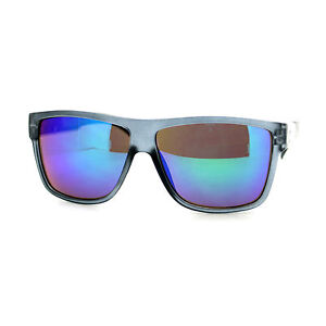 Mens Sporty Fashion Sunglasses Matted Square Frame Color Mirror Lens