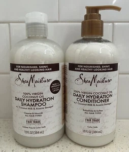 Shea Moisture Daily Hydration Shampoo & Conditioner 100% Virgin Coconut Oil 2 Pk - Picture 1 of 2